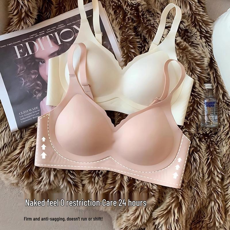 Sutien Push-Up Fără Cusături Nude Lift pentru Femei - Moale, Fără Sârmă, Cupă cu Palmă, Mărire Sân Mic, Suport Lateral