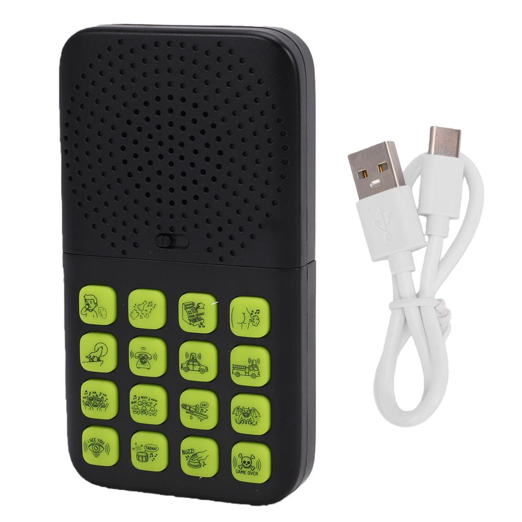 Sound Effects Machine 16 Funny Sounds Rechargeable Split Remote Control Prank Noise Maker Toy Black