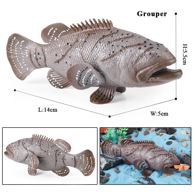 Oenux Meeresleben Modell Clownfisch Lachsbarsch Meerestier Spielfiguren PVC Hohe Qualität Bildung Miniatur Strand Kinderspielzeug