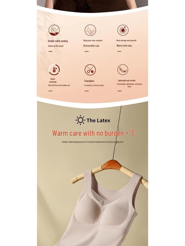 Women's Seamless Thermal Mesh Vest with Built-in Bra