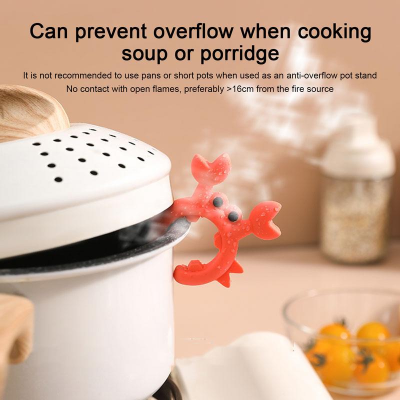 Utensil Rest Crab Shaped Silicone Utensil Rest Countertop Ladle Holder Anti-Overflow Practical Assistant Stove Top Spatula