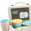 Colorful Tableware Portable Plastic Cutlery Set Cup Fork Spoon for Picnic Outdoor Activities