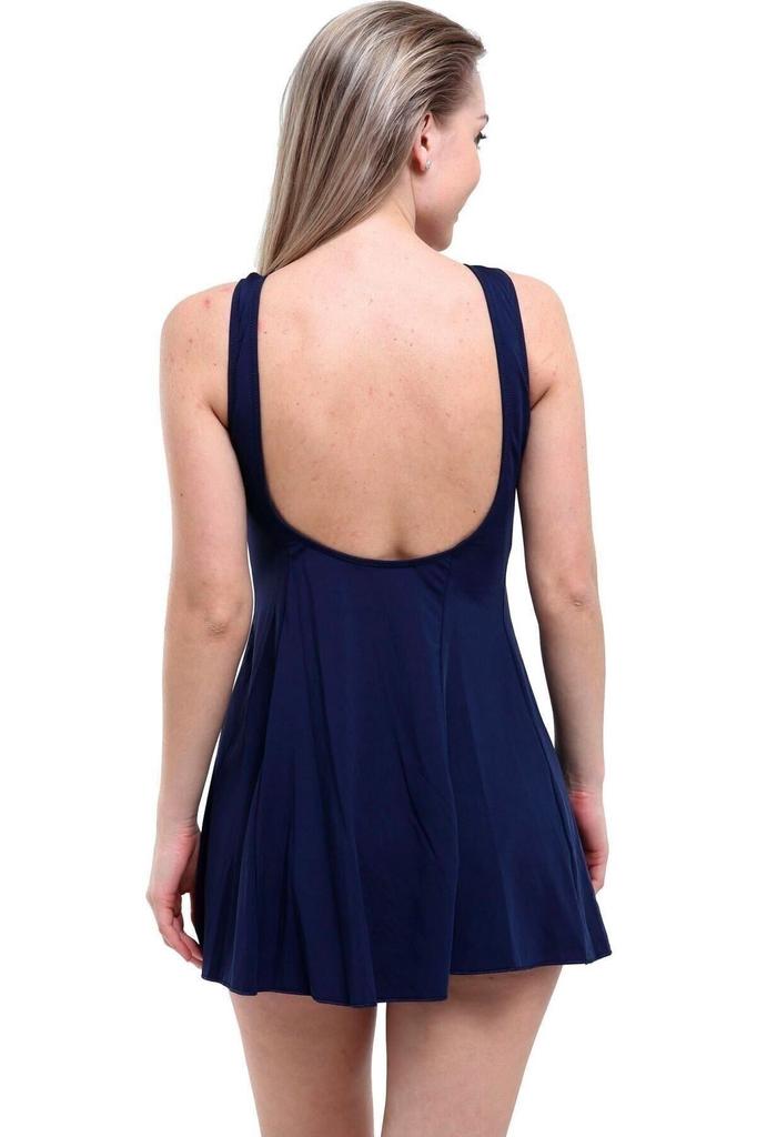 Women's Style Big Size Swimsuit Black Plain Dress Oversize Swimsuit