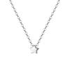 S999 Sterling Silver Five-Pointed Star Clavicle Necklace for Women - Simple Luxury Design