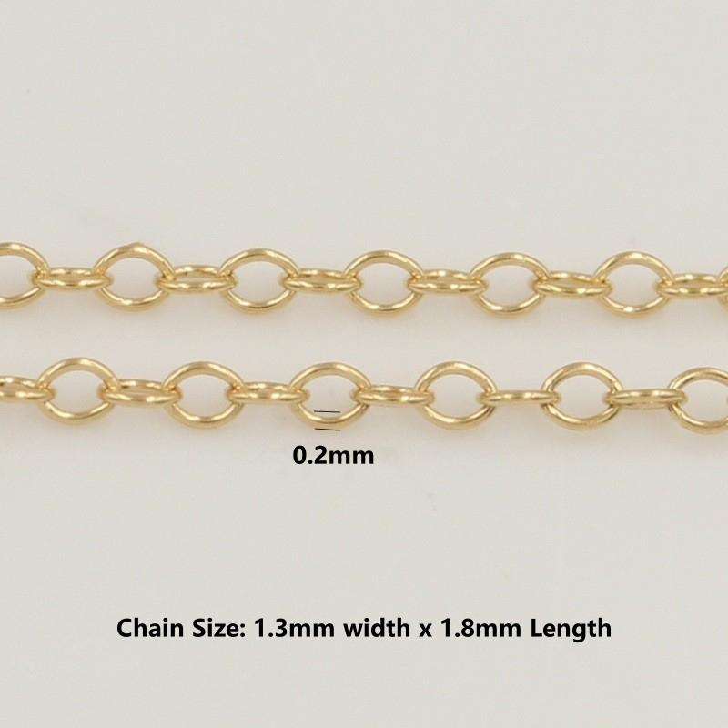 Classic 14K Gold Filled Tiny Round Cable Chain for Jewelry Women Bracelet Making