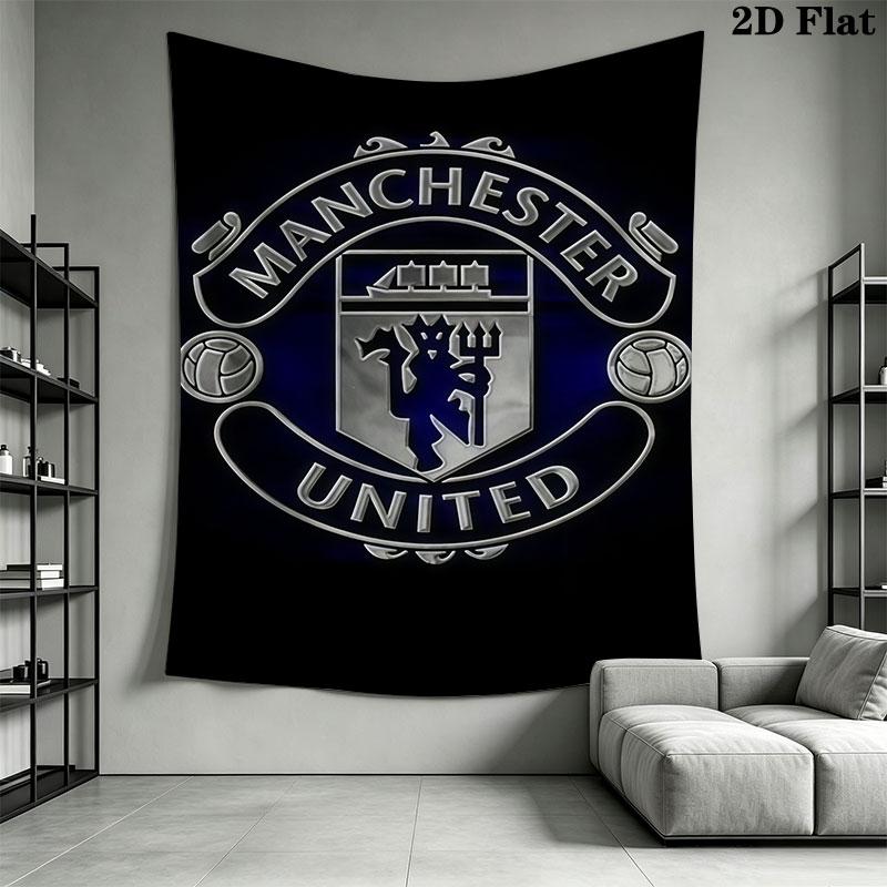 Man Utd B Wall Hanging Printed Fabric Blanket Decorative Tapestries for Bedroom Living Room Home Decor