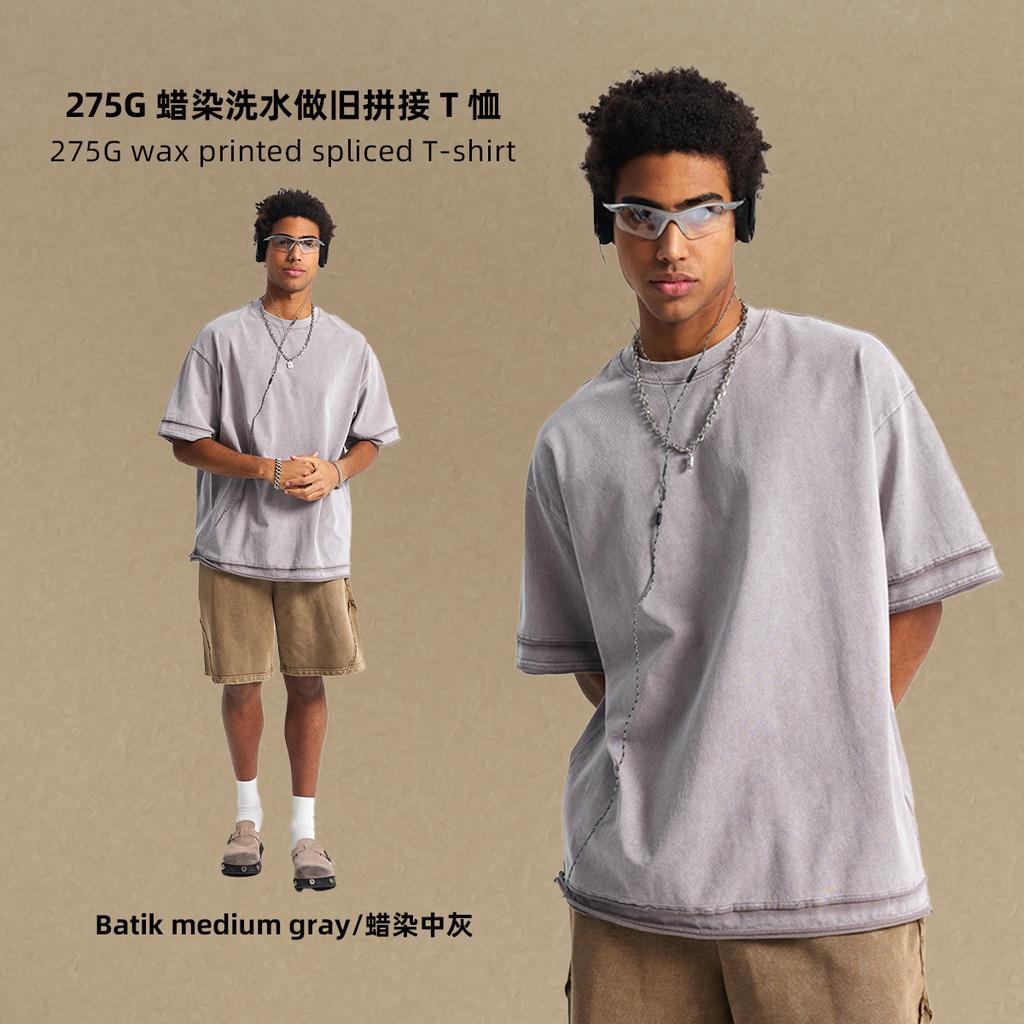 275 GSM 100% Bavlna Prané Tričko Potisk Vlastního Vzoru Pánská Trička Personalizované Tričko