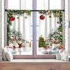 Set Of 2 Charming Christmas Scene Patterned Curtains Cute Design Filter Polyester Family Windows Curtain