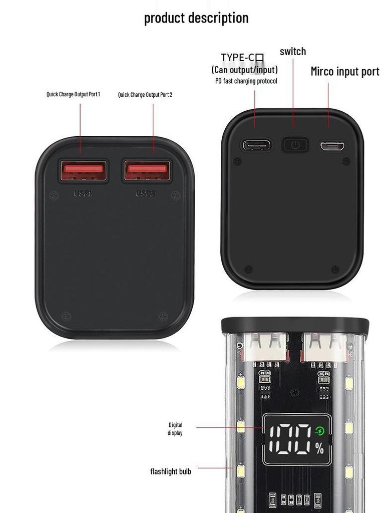 8-Section 18650 Battery Box DIY Kit: Solder-Free Quick Charge Power Bank Shell