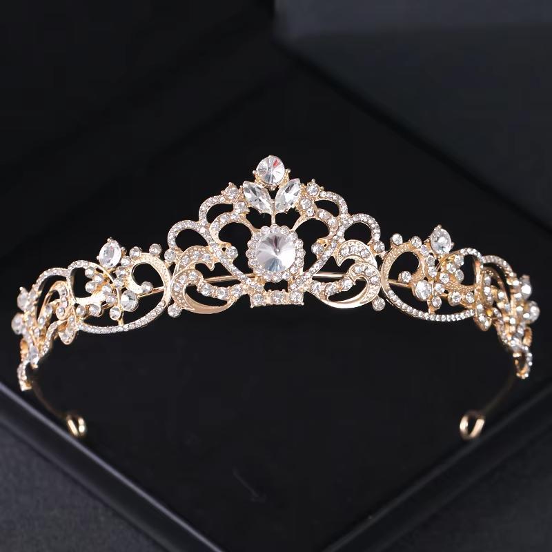 Barocke Kristall Diademe und Kronen Strass-Abschlussball Diadem Stirnband Braut Hochzeit Haar Accessoires Schmuck Krone Diadem Für Frauen