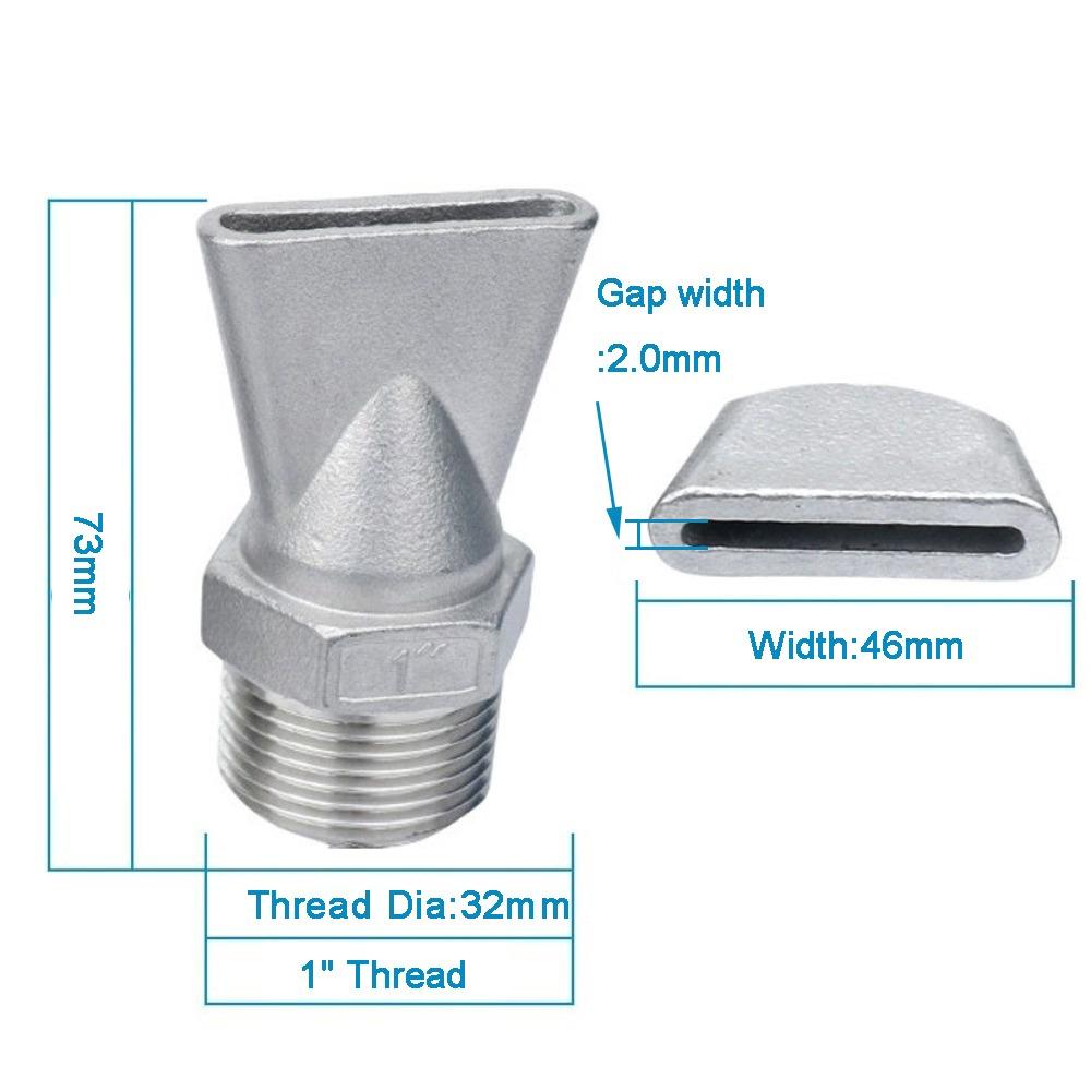 Corrosion Resistant Air Knife Spray Nozzle Flat Fan Spray Nozzle Industrial Water Jet