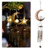 Solar Mond Windspiele Metall Mondspiele mit Knisterglaskugel Outdoor Hängende Dekoration Mond Windglocken Licht Partygeschenke