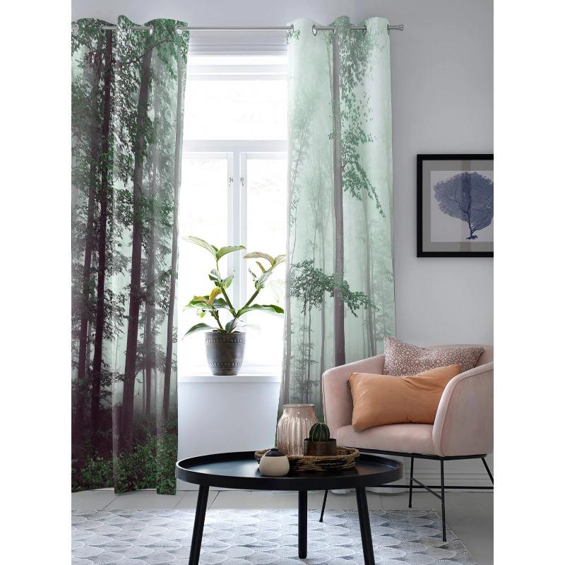 Autumn Woods Mysterious Fog Curtains for Living Room Kitchen Window Curtain Luxury Curtains for Bedroom Kids