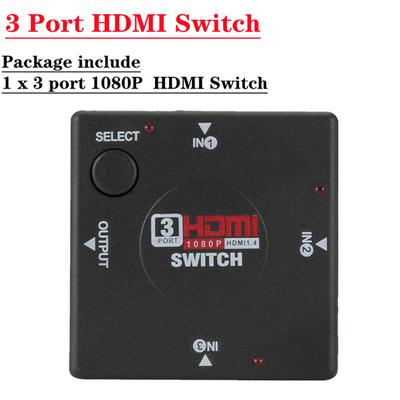 HDMI Anahtarı 3 In 1 Out HDMI Switcher 3 Port Hub Kutusu Otomatik Anahtar 3x1 1080 p HD 3 in 1 out HDTV XBOX360 PS3 için HDMI Splitter HUB