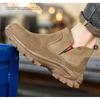Oulylan New Men's Safety Shoes Anti Smashing Anti Stabbing Cowhide Labor Protection Shoes Breathable Welding Work Shoes