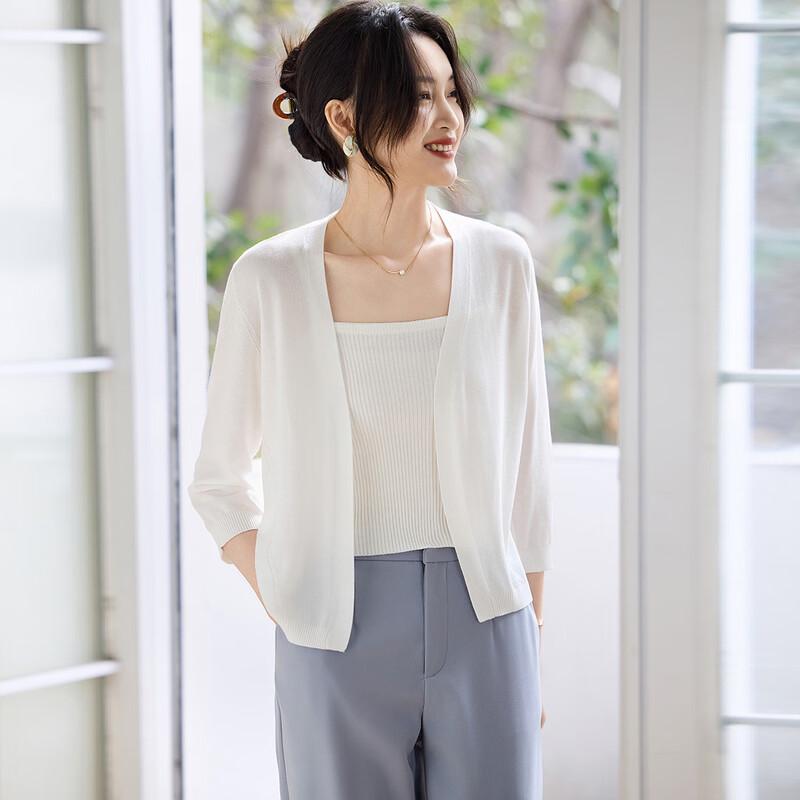 

Женский короткий вязаный кардиган из шелковой смеси Srcr M