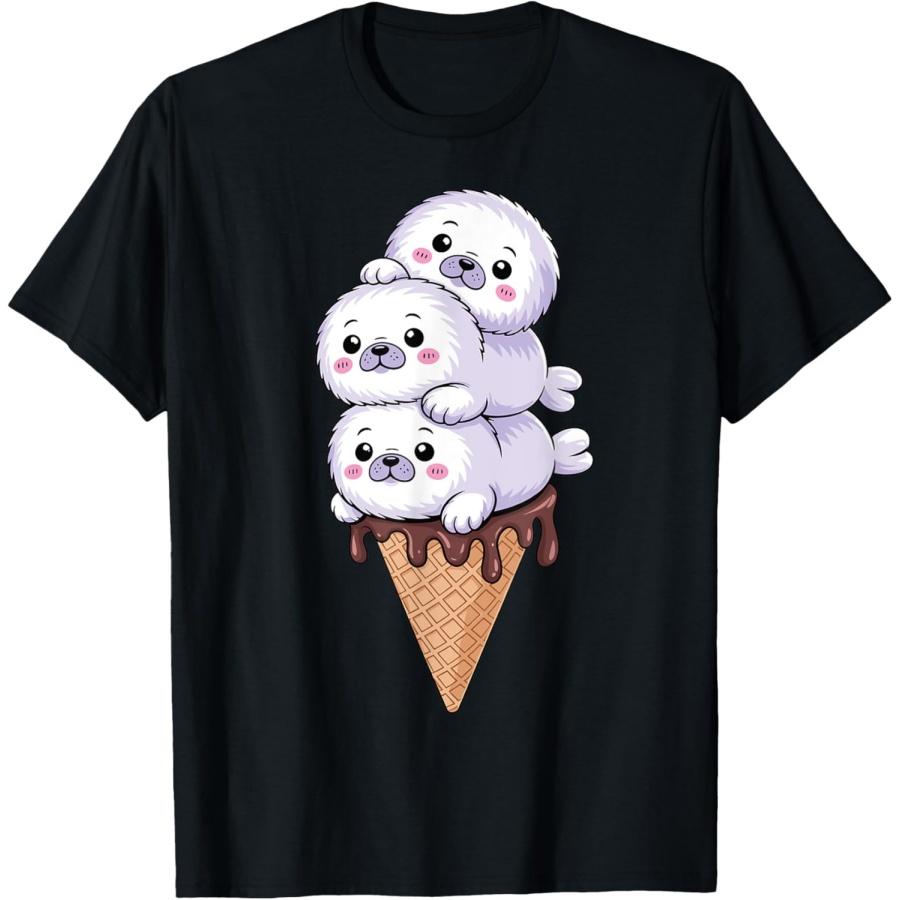 

Seal Ice Cream Funny Kawaii Seal T-Shirt XXXXXL