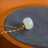 Hotan Jade S925 Silver Ping An Fruit Pendant Necklace for Women