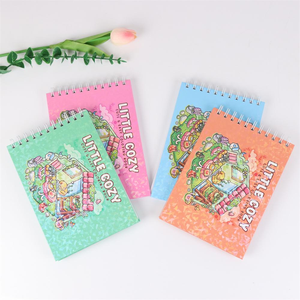 LITTLE COZY Coloring Book for Adults and Teens Featuring Girls, Boys, and Pets In Chill Moments and Relaxing Times for Relaxatio