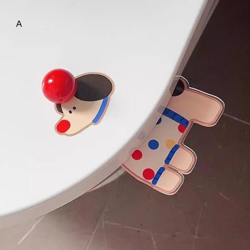 Acrylic Sausage Dog Toilet Lid Holder No-Touch Portable Toilet Lid Opener Cartoon Easy Grip Toilet Anti Dirty Handle Toilet Use