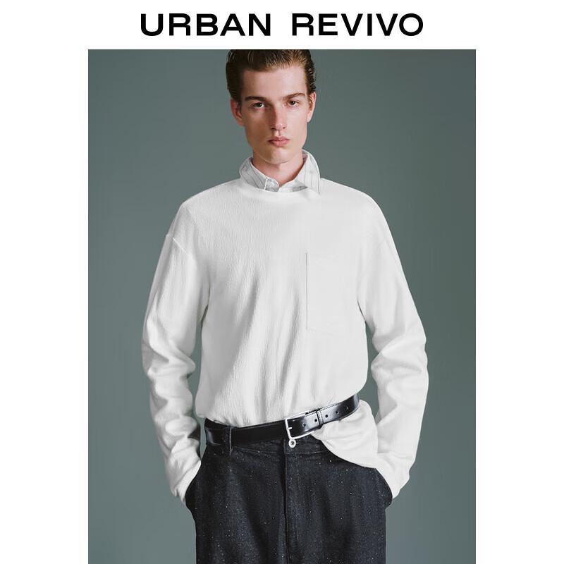 UR Men's Casual Pocket Round Neck Long Sleeve T-Shirt