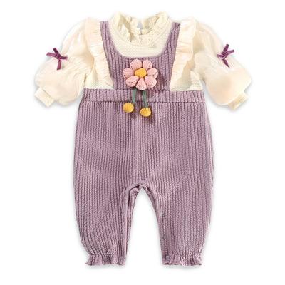 Baby Baby Newborn Outing Open Long Purple 73 Months [Reegoo Peter] Clothes, Girls' Rompers, Coveralls, Clothes, Clothes, Clothes, Cute, Front,