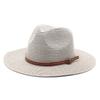 Summer Panama Straw Hat for Men Women, Wide Brim Sun Cap Beach Vacation, UV Protection Travel Hat