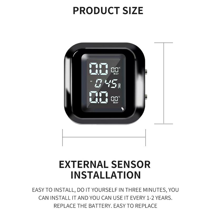 Tire Pressure Monitor Precise Waterproof RV Tire Pressure Monitoring System Real-time Monitoring Motorbike Tire Temperature