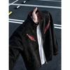 American deconstructed leather jacket men's autumn splicing contrasting color stand-up collar baseball jersey short jacket