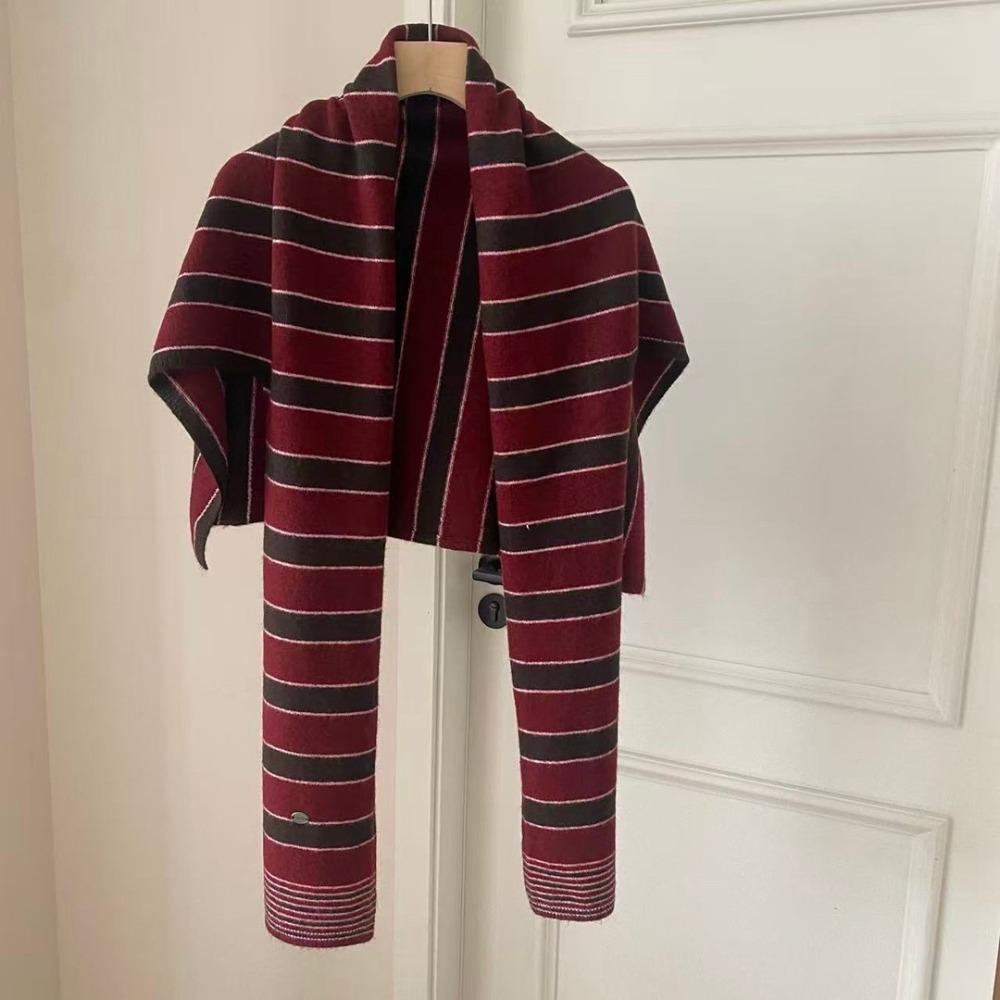 Cloak T-Shaped Striped Shawl Retro Large Wraps Retro Large Scarves Women