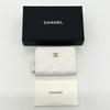 CHANEL AP0216 Matelasse Mark Classic zip coin purse Caviar Leather White Unused