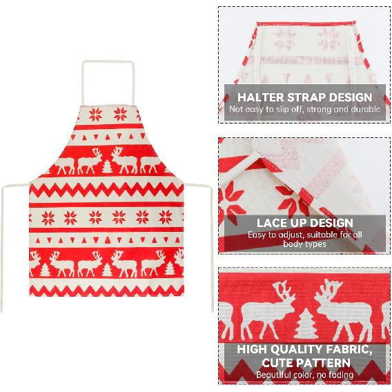 Kids Aprons for Cooking Christmas Apron Cute Red Apron for Kitchen Cooking Baking BBQ Painting Crafting