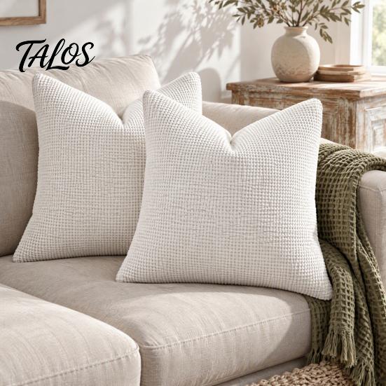 Textured Fabric Throw Covers Weave Texture Cushion Case, Chenille Pillow Cover, Solid Color Cover Elegant Bedroom Shams with Zipper for Living