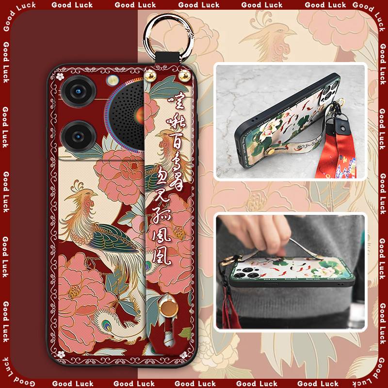 Staubdichter Ring Handyhülle Für ZTE Nubia Music Armband Ältere Dame Ständer Handyhalter Rückseite Stoßfest