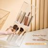 Flip-Top Clear Makeup Brush Holder Cosmetic Storage Box Dust-Proof Desktop Organizer