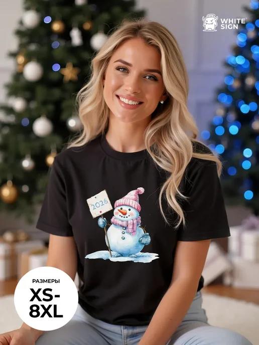 Oversized Christmas T-shirt: Little Snowman 2026 S