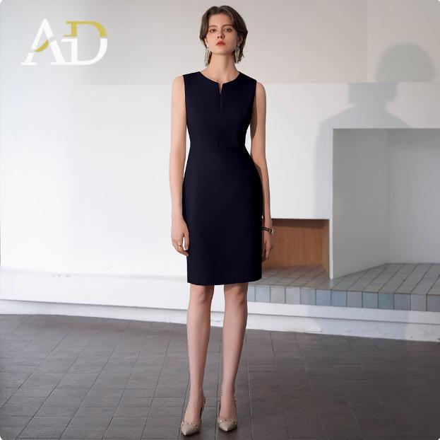 Red Angora Sleeveless Dress Suit: Slimming Professional Ladies Workwear for Spring & Autumn