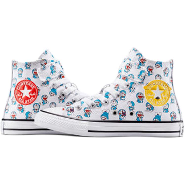 Doraemon x Converse Chuck Taylor All Star EasyOn High PS Allover Doraemon Print Kids Sneakers White Hawaiian-Ocean Black A15793C