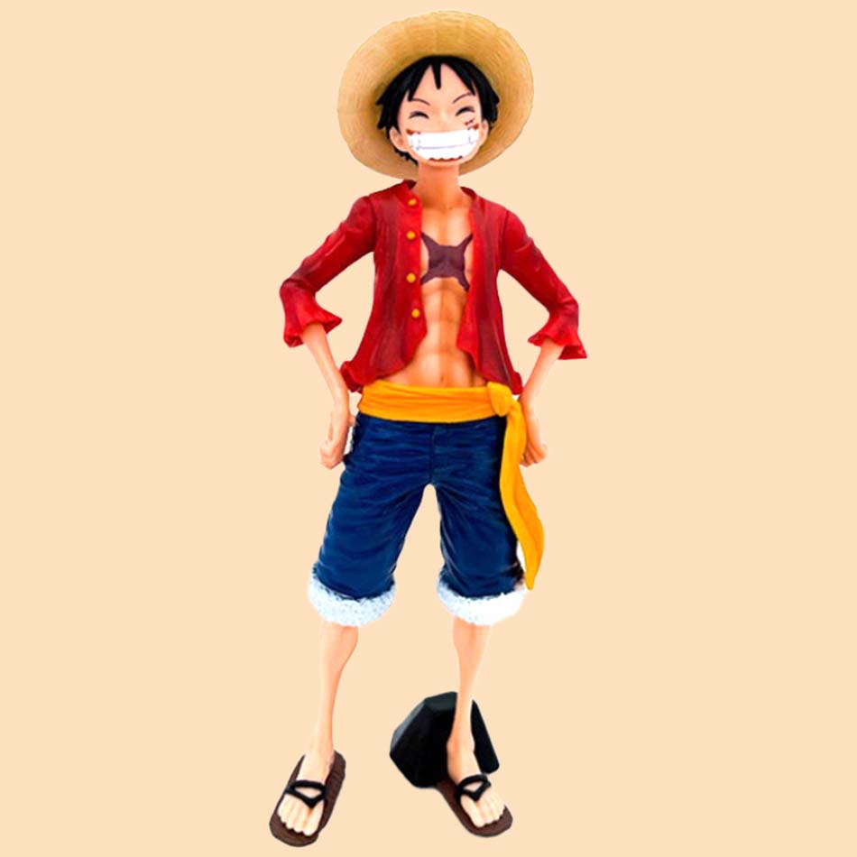 26cm One Piece Anime Figure Confident Smiley Luffy Three Form Face Changing Action Figurine Doll PVC Model Toys Collection Gifts