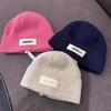 New Knitted Hat Couple Wool Hat Autumn and Winter Warm Versatile White Cold Hat Casual Men and Women Ins