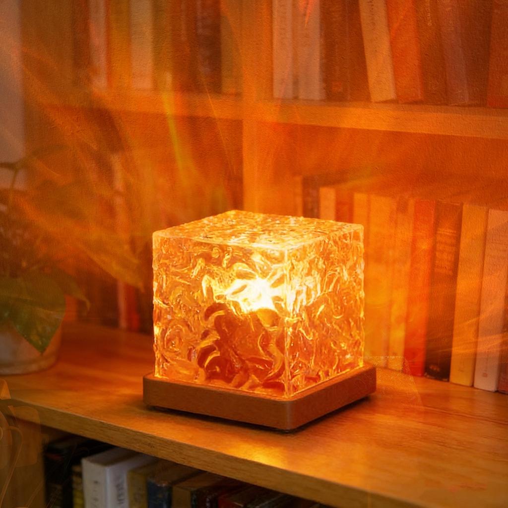 Dynamic Mode Rotating Water Ripple 16 Color Changing Crystal Projector Remote Control Atmosphere Space Night Light Table Lamp