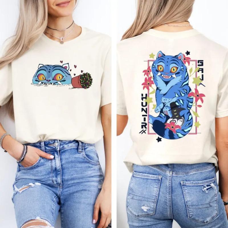 Kpop Demon Hunters Tiger Tiger and Bird Demon Hunter Tiger T-shirt Hunters Tiger Fan Animal Shirt Kpop Movie Fan Gift