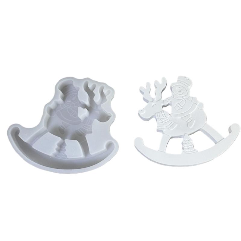 

Christmas Ornament Resin Mold Reindeer Epoxy Resin Casting Mold for Candle Home Decors Christmas Reindeer Silicone Mold 1