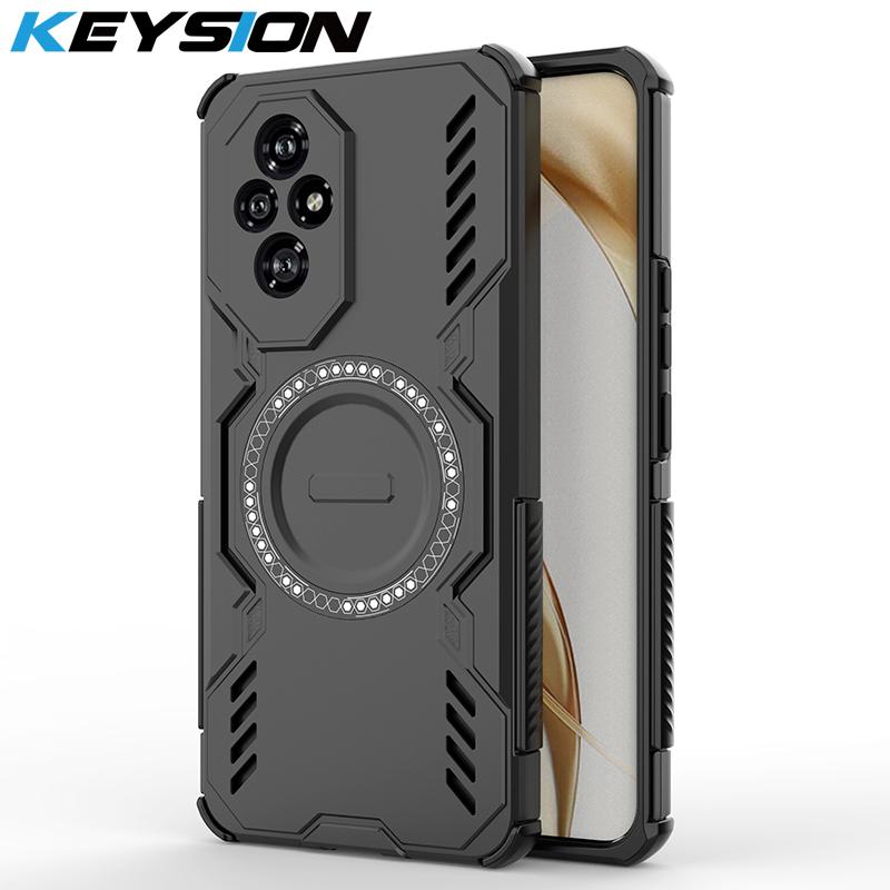 KEYSION Hollow Heat Dissipation Case for HONOR 200 5G Magnetic Cooling Shockproof Phone Back Cover for Huawei Honor 200 Lite 5G