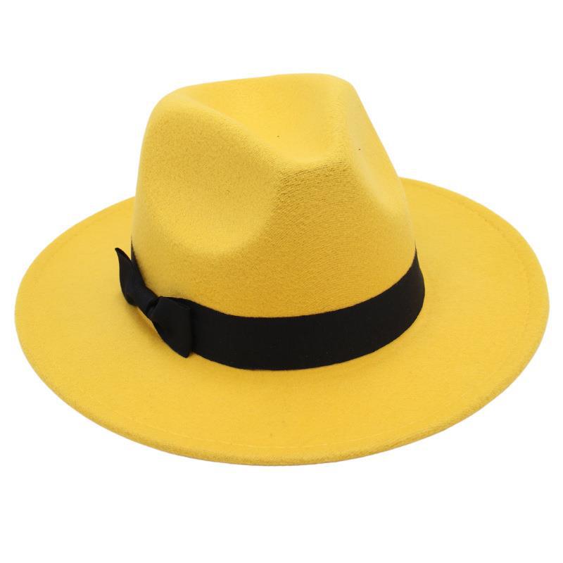 Vintage Performance Zylinder Schleife Anzug Jazzhut Herren und Damen Ausländischer Filzhut Hepburn Tweedhut