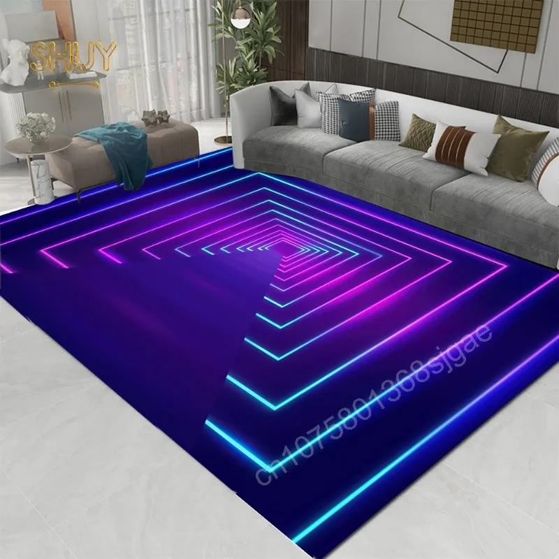 3D LED gaismas ilūzijas paklājs viesistabai