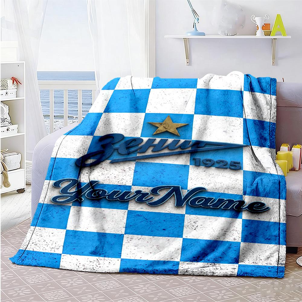 Fc Zenit Saint‑petersburg Personalized Text Blanket Cozy Customizable Blanket Ultra-Soft Great for Living Room Seaside Couch Livingroom