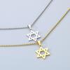 Hip Hop Stainless Steel Hexagram Charm Necklace for Men Simple Shiny Star Charm Pendant Accessories Trendy Jewelry Gift