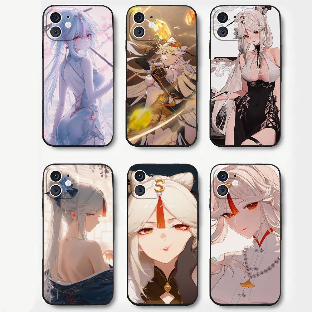 Genshin Impact Ningguang Phone Case For IPhone 17 Air 16 15 14 13 Pro Max 11 12 Black Silicone Cover