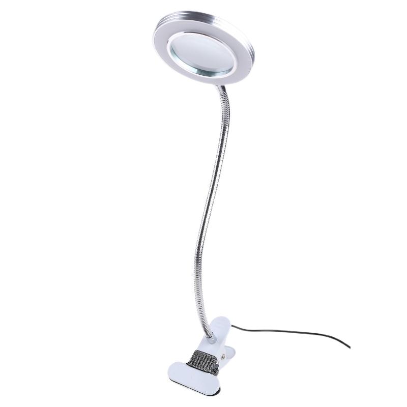10X Glass Lamp with Light Magnifier Light with Clip Adjustable Flexible Lamp with USB Powered G5AB